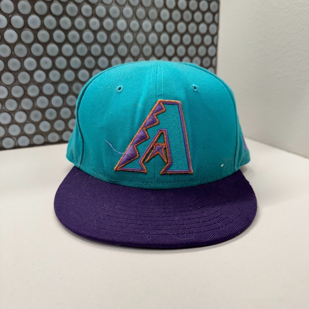 Arizona Diamondbacks Hat Cap Fitted Mens‎ 7 1/2 Blue Wool Diamond Collection 90s